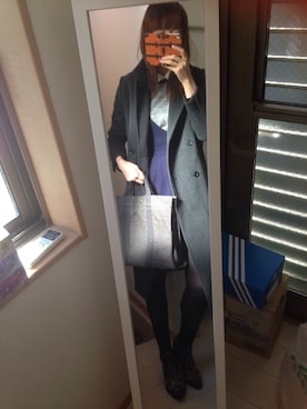 「HERMES」｜「アイテム（オールインワン・サロペット）」を使った、あきこさん（レディース・170cm）の冬コーディネート