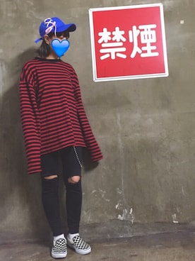 「oct.3のアイテム（キャップ、ブルー系）」を使った、る子さん（レディース・163cm）の秋コーディネート