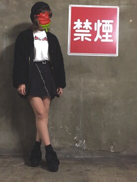 「jouetie（ジュエティ）のアイテム（スカート、ブラック系）」を使った、る子さん（レディース・163cm）の秋コーディネート