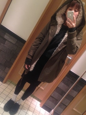 「JEANASIS（ジーナシス）のアイテム（モッズコート）」を使った、古屋美咲さん（レディース・166cm）の秋コーディネート