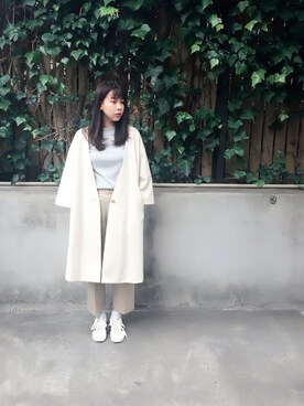 「JEANASIS（ジーナシス）のアイテム（チノパンツ）」を使った、古屋美咲さん（レディース・166cm）の冬コーディネート