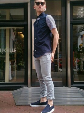 Dylan スキニー グレー デニムを使ったメンズ人気ファッションコーディネート Wear