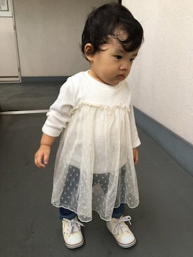 「白コーデ」｜mitsuさん（キッズ・80cm）の秋コーディネート