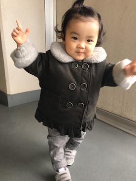 「90cm」｜「アイテム（ブルゾン）」を使った、mitsuさん（キッズ・80cm）の冬コーディネート