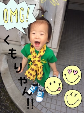 「アイテム（ママ＆ベビー、グリーン系）」を使った、haruto☆さん（キッズ・80cm）の夏コーディネート