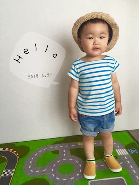 「息子」｜「アイテム（その他シューズ）」を使った、uuuuta⋆⋆⋆さん（キッズ・90cm）の夏コーディネート