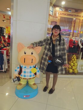 「POU DOU DOU（プードゥドゥ）のアイテム（その他アウター）」を使った、🍪norabearさん（レディース・160cm）の冬コーディネート