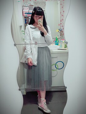 「FOREVER 21（フォーエバー トゥエンティーワン）のアイテム（エコバッグ/サブバッグ）」を使った、🍪norabearさん（レディース・160cm）の春コーディネート