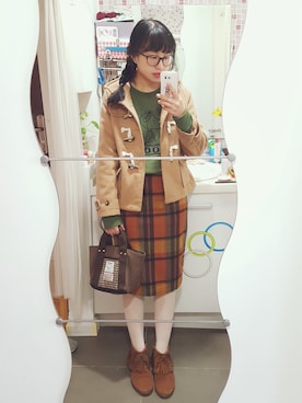 「RANDA」｜「アイテム（スウェット）」を使った、🍪norabearさん（レディース・160cm）の冬コーディネート