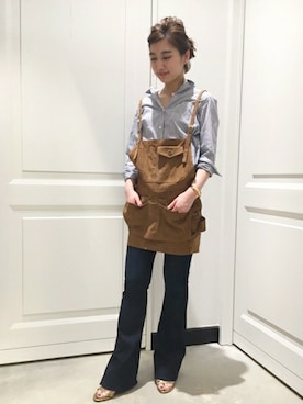 「サロペットスカート」｜「アイテム（パンツ）」を使った、KANAさん（レディース・160cm）の春コーディネート