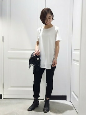 「Harpo（アルポ）のアイテム」を使った、KANAさん（レディース・160cm）の夏コーディネート