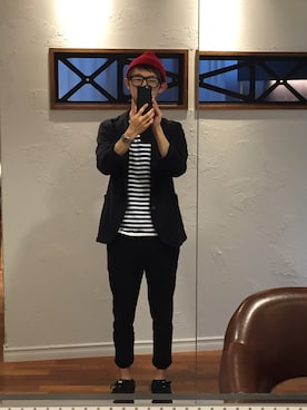 「ami（アミ）のアイテム（帽子）」を使った、Kouya Nishiさん（メンズ・175cm）の秋コーディネート