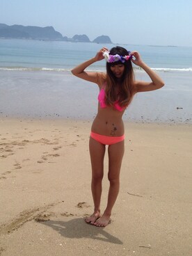 「FIG&VIPER（フィグアンドバイパー）のフラワーヘッドアクセ（その他ヘアアクセサリー、その他）」を使った、Saki Kodamaさん（レディース・162cm）の夏コーディネート