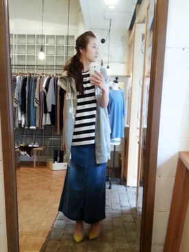 「Lee（リー）のdenim skirt（デニムスカート、その他）」を使った、sherryさん（レディース・168cm）の春コーディネート