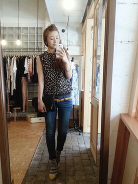 「Lee（リー）のLee ジェギンス（デニムパンツ、ブルー系）」を使った、sherryさん（レディース・168cm）の春コーディネート