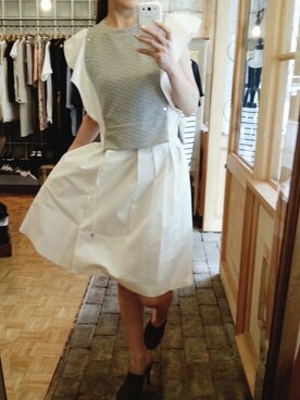 「ホワイトスカート（スカート、ホワイト系）」を使った、sherryさん（レディース・168cm）の春コーディネート