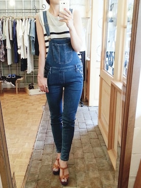 「made in HEAVEN（メイドインヘブン）のアイテム（オールインワン・サロペット）」を使った、sherryさん（レディース・168cm）の夏コーディネート