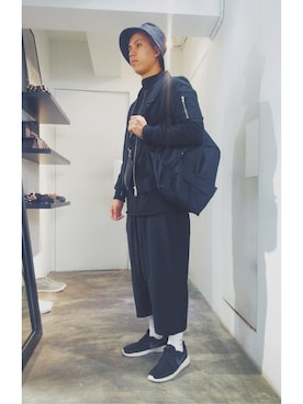 「IMMENSE（イメンス）のアイテム（キャップ）」を使った、曹翔舜さん（メンズ・178cm）の春コーディネート