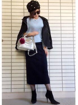 「シルバーバッグ」｜kさん（レディース・161cm）の冬コーディネート