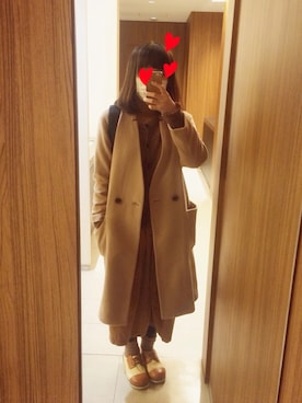「I am I in fact...（アイアムアイインファクト）のアイテム（その他アウター）」を使った、づぅさん（レディース・158cm）の冬コーディネート