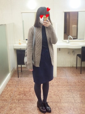 「ハイネックトップス」｜づぅさん（レディース・158cm）の冬コーディネート