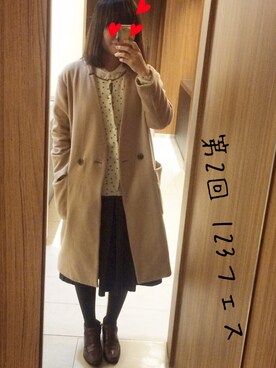 「I am I in fact...（アイアムアイインファクト）のアイテム（その他アウター）」を使った、づぅさん（レディース・158cm）の冬コーディネート
