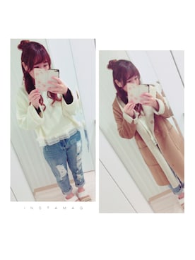「Another Edition」｜「アイテム（ムートンコート）」を使った、mmさん（レディース・156cm）の冬コーディネート