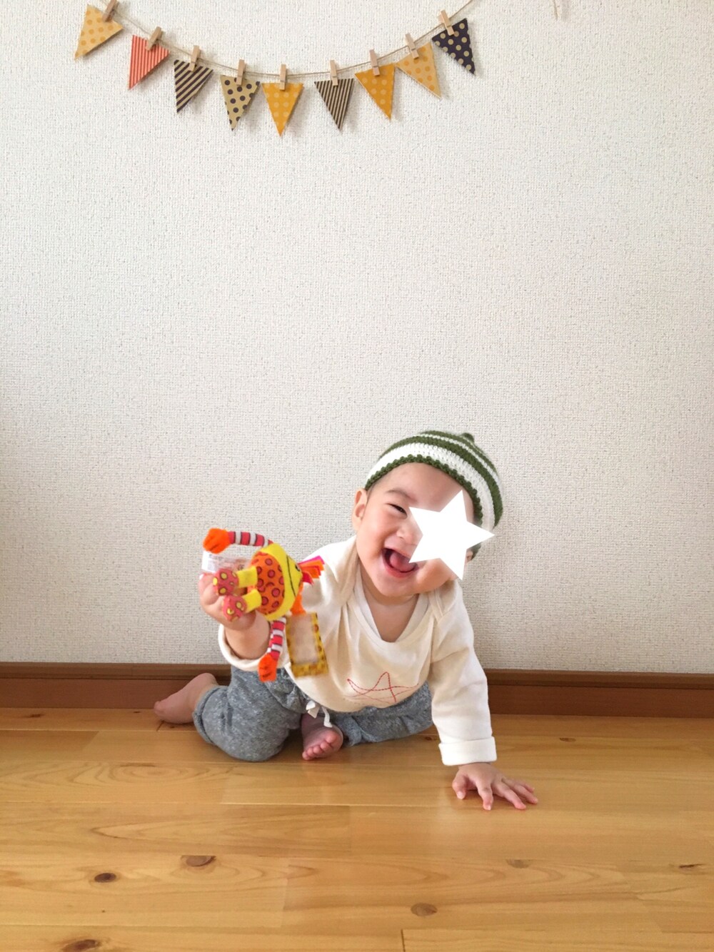 「ベビーコーデ、ベビー、女の子、おんなのこ、秋のコーデ、どんぐり帽、どんぐり帽子、こびと帽、handmade、ハンドメイド」｜「Handmadeのアイテム（ニットキャップ/ビーニー、その他）」を使った、yusanさん（キッズ・110cm）の秋コーディネートの1枚目の写真