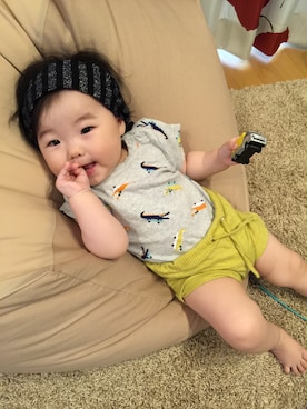 「kids case（キッズ ケース）のアイテム」を使った、たあありさん（キッズ・80cm）の夏コーディネート