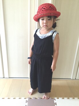 「GLOBAL WORK（グローバルワーク）のアイテム（オールインワン・サロペット）」を使った、cocoroさん（キッズ・90cm）の夏コーディネート