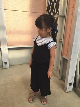 「GLOBAL WORK（グローバルワーク）のアイテム（オールインワン・サロペット）」を使った、cocoroさん（キッズ・90cm）の夏コーディネート