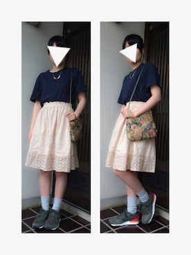 「Think Bee!（シンクビー）のアイテム」を使った、❇︎eri❇︎さん（レディース・156cm）の夏コーディネート