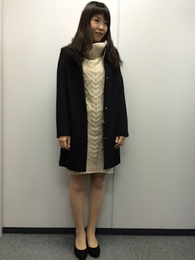 「PREFERIR（プレフェリール）のアイテム（ノーカラージャケット）」を使った、PREFERIR_webさん（レディース・168cm）の冬コーディネート