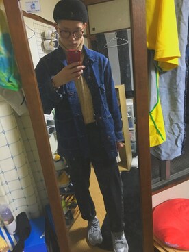 「DOWBL（ダブル）のアイテム（ニット/セーター）」を使った、takuさん（メンズ・174cm）の春コーディネート