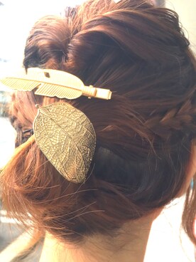 「くるりんぱヘアー」｜杏さん（レディース・163cm）の夏コーディネート