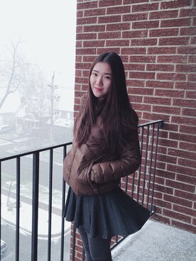 「アイテム（ドレス、グレー系）」を使った、HaloJackieさん（レディース・163cm）の冬コーディネート