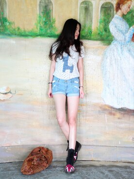「shorts」｜「アイテム（ブーティ）」を使った、HaloJackieさん（レディース・163cm）の冬コーディネート