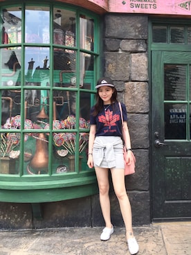 「travel」｜「アイテム（キャスケット）」を使った、HaloJackieさん（レディース・163cm）の春コーディネート