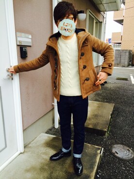 「JOURNAL STANDARD（ジャーナルスタンダード）のアイテム（ダッフルコート）」を使った、のび太さん（メンズ・173cm）の冬コーディネート