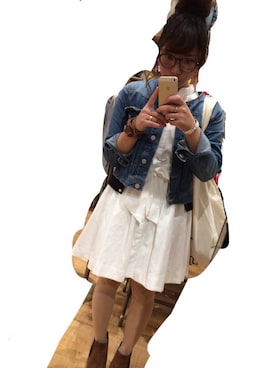 「GRL（グレイル）のアイテム（デニムジャケット）」を使った、MORINOさん（レディース・156cm）の春コーディネート