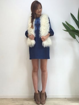 「rich-（リッチ）のアイテム（その他アウター）」を使った、asukaさん（レディース・168cm）の冬コーディネート