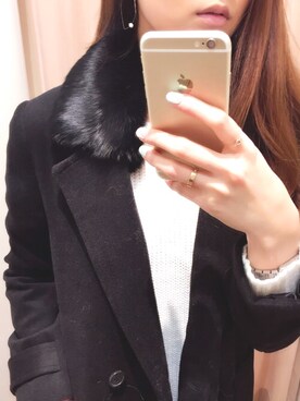 「大人シンプル」｜「アイテム（ステンカラーコート）」を使った、asukaさん（レディース・168cm）の冬コーディネート