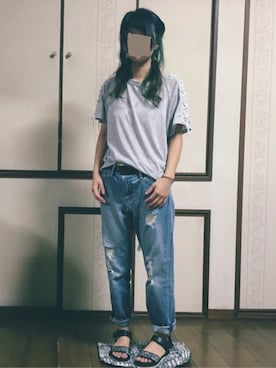 「STRAWBERRY-FIELDS（ストロベリーフィールズ）のアイテム（サンダル）」を使った、ふぅさん（レディース・149cm）の秋コーディネート