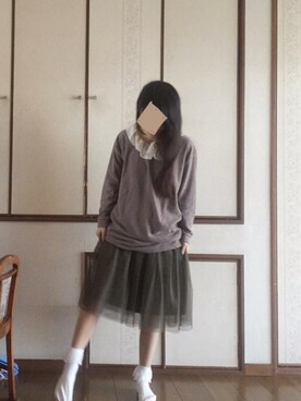 「SM2（エスエムツー）のアイテム（ニット/セーター、ブラウン系）」を使った、ふぅさん（レディース・149cm）の冬コーディネート