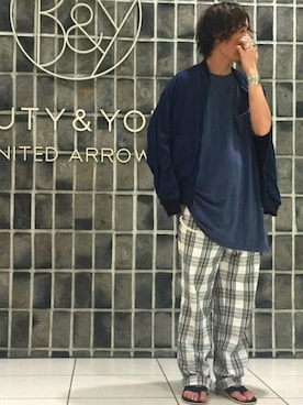「UNUSED」｜「アイテム（ミリタリージャケット）」を使った、Yuuki Wadaさん（メンズ・170cm）の夏コーディネート