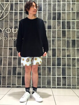 「FLAGSTUFF（フラグスタフ）のアイテム（レッグウェア）」を使った、Yuuki Wadaさん（メンズ・170cm）の夏コーディネート