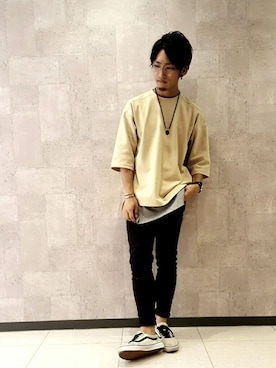 「JUNRED（ジュンレッド）のアイテム（バングル/リストバンド）」を使った、me you meさん（メンズ・168cm）の春コーディネート