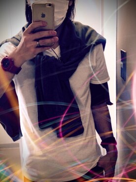 「アイテム（アナログ腕時計、ピンク系）」を使った、25skeilさん（メンズ・173cm）の春コーディネート