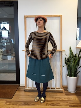 「ohta（オータ）のアイテム」を使った、アッコヤナセさん（レディース・162cm）の秋コーディネート