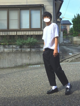 「HARE（ハレ）のアイテム（パンツ）」を使った、suzuさん（メンズ・180cm）の夏コーディネート